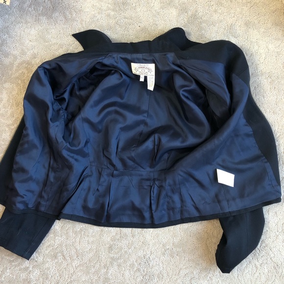 Armani Jeans Blue Wool Zip Up Jacket Blazer Size 2 - Picture 7 of 7